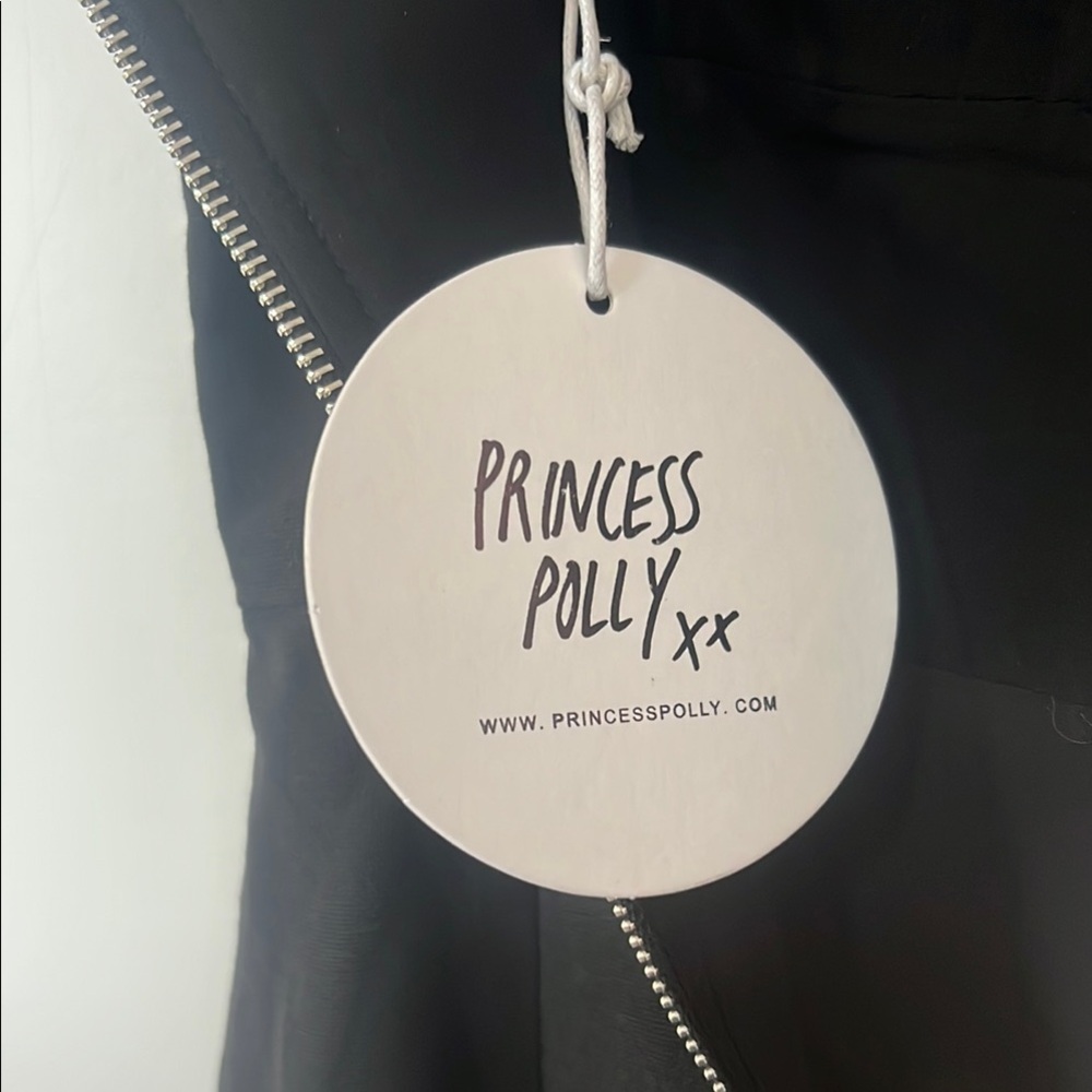 NWT- Princess Polly Black Spaghetti Strap Cotton/Poly Sheath Dress - Picture 6 of 9